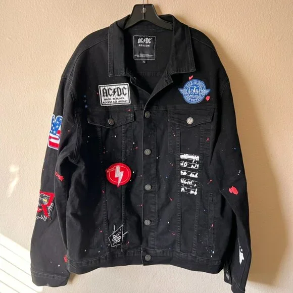 AC/DC Reason World Tour Commemorative black denim jacket XL & Pants jeans 40 - Picture 7 of 12